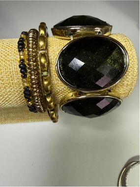 Black and Gold tone bracelet bundle